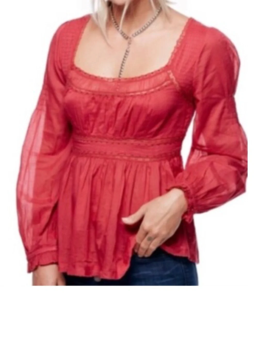 NWT Free People Strangers In Love Top Claret Maroon Size S